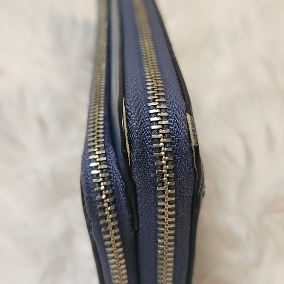 Coach Navy Leather Wristlet Wallet - Picture 6 of 11